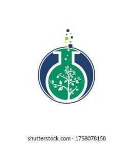 Árbol verde para la inspiración del diseño del logo de Lab. Concepto del logo del laboratorio de agricultura.