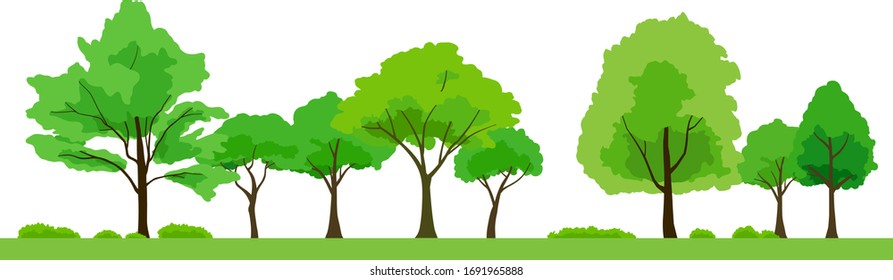 Green tree landscape illustration, background material