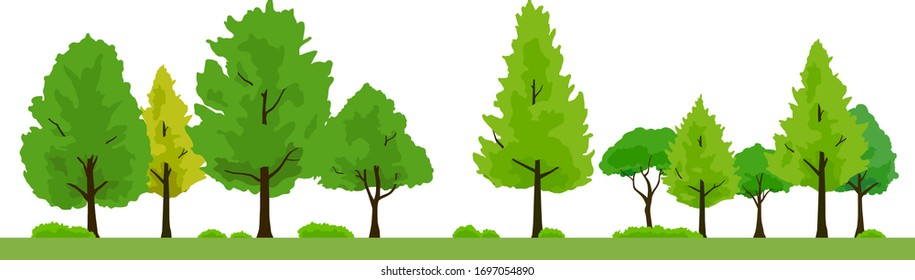 Green tree landscape illustration, background material