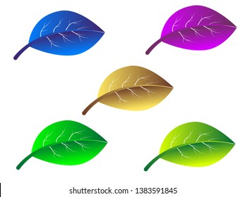 Green Tree Leaf Awesome Gradients Illustrations Stock Vector (Royalty ...