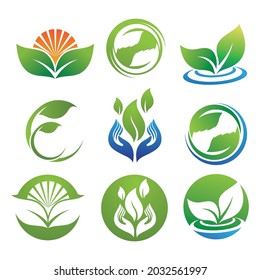  ecología de la hoja de árbol verde logo elemento de naturaleza vector