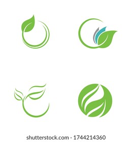 Green Tree leaf ecology nature element vector design