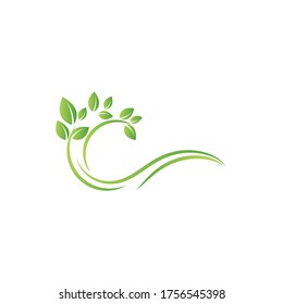Green Tree leaf ecology nature element vector design