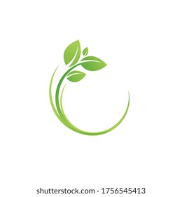 Green Tree leaf ecology nature element vector design