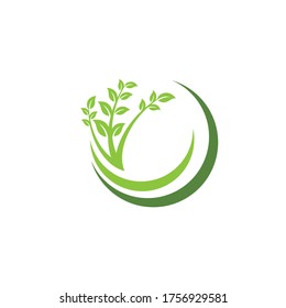 Green Tree leaf ecology nature element vector design