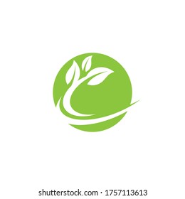 Green Tree leaf ecology nature element vector design