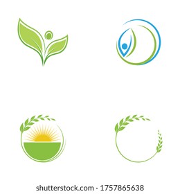 Green Tree leaf ecology nature element vector design