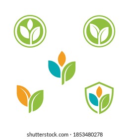 Green Tree leaf ecology nature element vector design