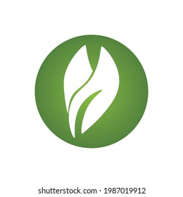  green Tree leaf ecology nature element vector