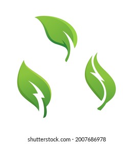 Ecología de la hoja verde elemento de diseño vectorial