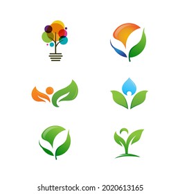 Green Tree leaf ecology nature element vector design
