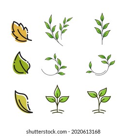 Green Tree leaf ecology nature element vector design
