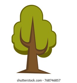 Icono de árbol verde y hoja de árbol o plantilla de logotipo.