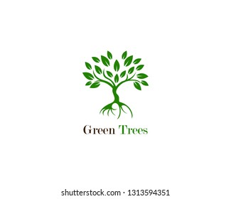 Green tree leaf logo ecology element nature vector