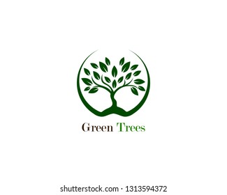 Green tree leaf logo ecology element nature vector