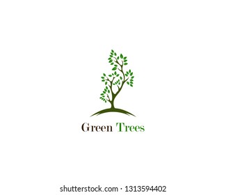 Green tree leaf logo ecology element nature vector