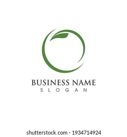  green Tree leaf  logo  ecology nature element vector