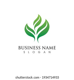  green Tree leaf  logo  ecology nature element vector