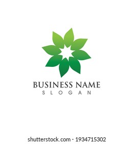  green Tree leaf  logo  ecology nature element vector