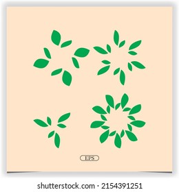 Logotipo verde hoja de árbol premium elegante plantilla vectorial eps 10