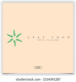 Logotipo verde hoja de árbol premium elegante plantilla vectorial eps 10