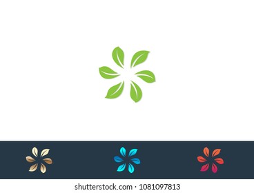Green Tree and Leaf Logo Template vector illustration design