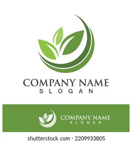 Green tree leaf nature logo images illustration design