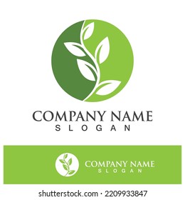 Diseño de imágenes del logotipo de la naturaleza de la hoja de árbol verde
