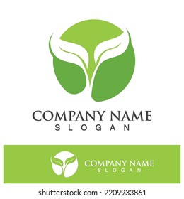 Green tree leaf nature logo images illustration design