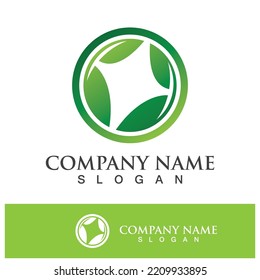 Green tree leaf nature logo images illustration design