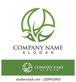 Green tree leaf nature logo images illustration design