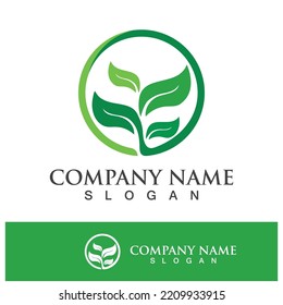 Green tree leaf nature logo images illustration design