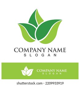 Green tree leaf nature logo images illustration design
