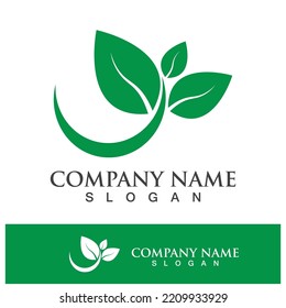 Diseño de imágenes del logotipo de la naturaleza de la hoja de árbol verde
