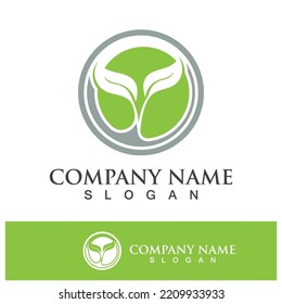 Green tree leaf nature logo images illustration design