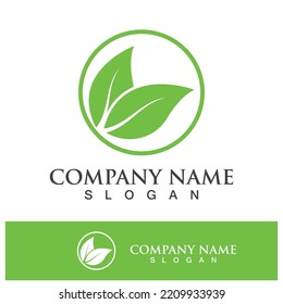 Green tree leaf nature logo images illustration design