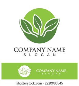 Diseño de imágenes del logotipo de la naturaleza de la hoja de árbol verde