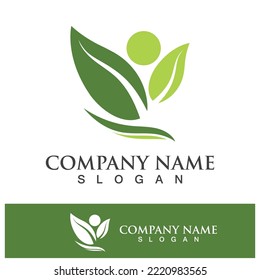 Green tree leaf nature logo images illustration design