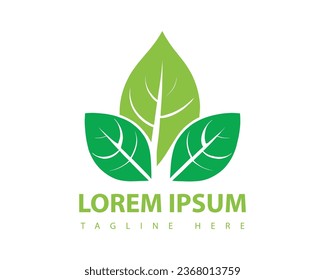 Green Tree leaf vector logo icon template design. on a white background.