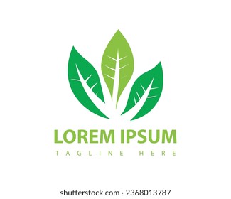 Green Tree leaf vector logo icon template design. on a white background.