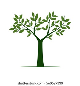 Symbols Tree Icon Green Beautiful Leavesvector Stock Vector (Royalty ...