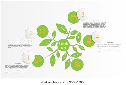 green tree leaves infographics