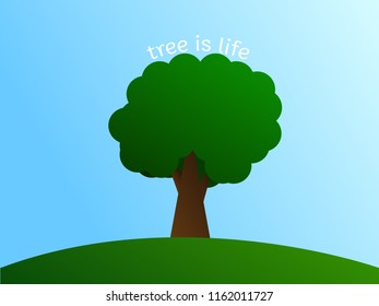 Green tree is lif vector illustration