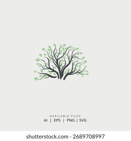 Grüner Baum des Lebens Logo Design-Vorlage, Abstrakte Natur Gesundheit und Wellness-Logo