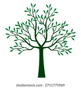 Árvore Verde da Vida. Ilustração de contorno de vetor. Planta em Jardim.