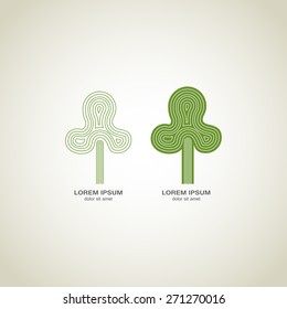 Green Tree logo. Green Circle Tree vector logo design. creative concept. Ecology Design Background. Vector Illustration.