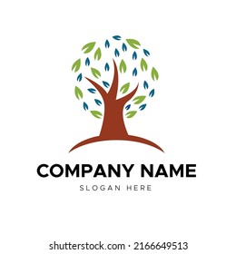 green tree logo concept template vector design