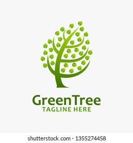 Green tree logo design