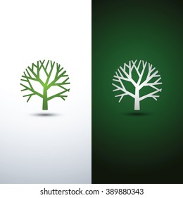 Green Tree logo design eco concept.Vector Illustration.