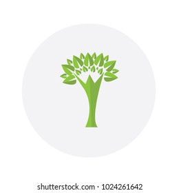 Green tree logo. Design template, badges and logotype for business. Vector
